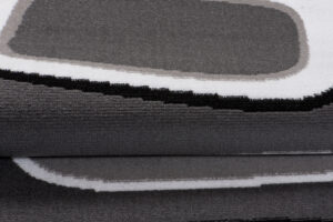 Alfombra Maya Gris Blanco Geométrico