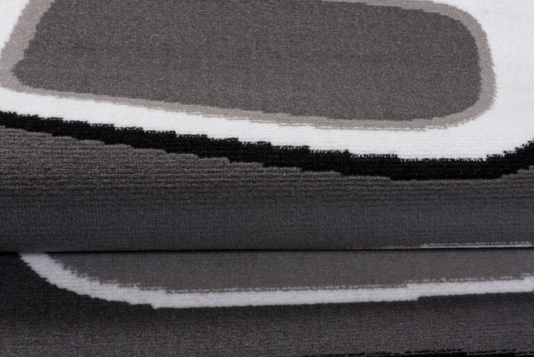 Alfombra Maya Gris Blanco Geométrico