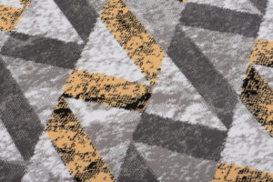 Alfombra Maya Gris Amarillo Abstracto Zigzag