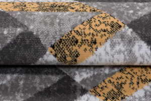 Alfombra Maya Gris Amarillo Abstracto Zigzag