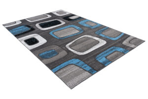 Alfombra Maya Azul Gris Geométrico