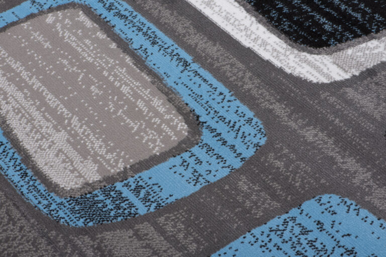 Alfombra Maya Azul Gris Geométrico