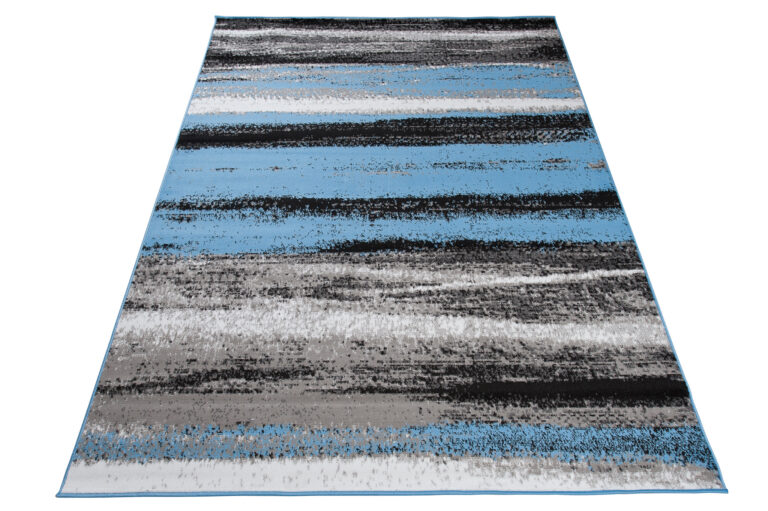Alfombra Maya Gris Azul Rayas