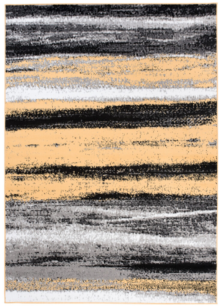 Alfombra Maya Gris Amarillo Rayas