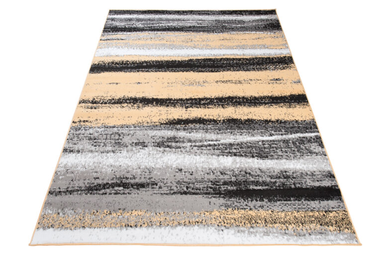 Alfombra Maya Gris Amarillo Rayas