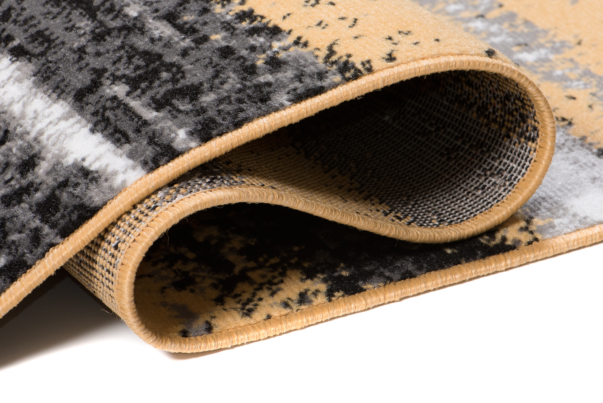 Alfombra Maya Gris Amarillo Rayas