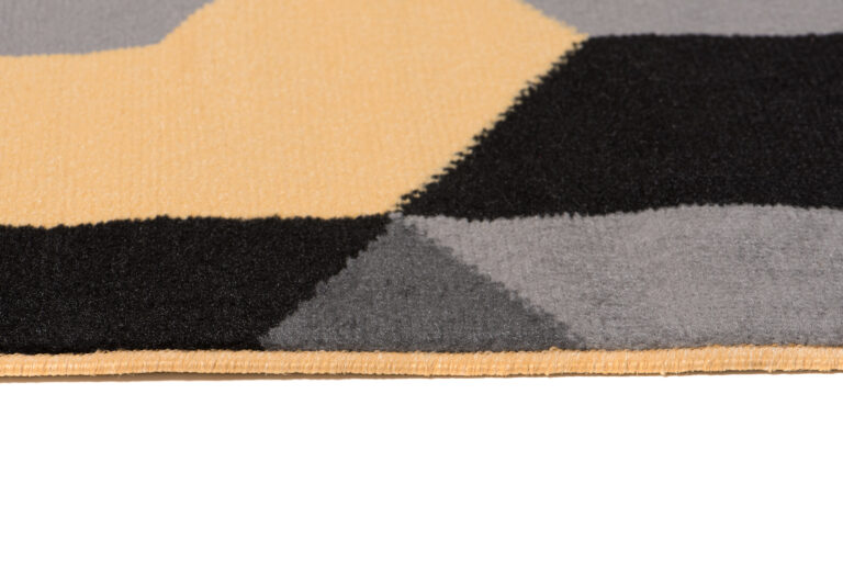 Alfombra Maya Gris Amarillo Cubos