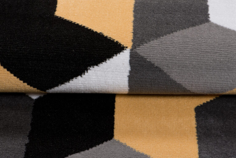 Alfombra Maya Gris Amarillo Cubos