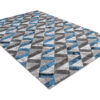 Alfombra Maya Gris Azul Abstracto Zigzag
