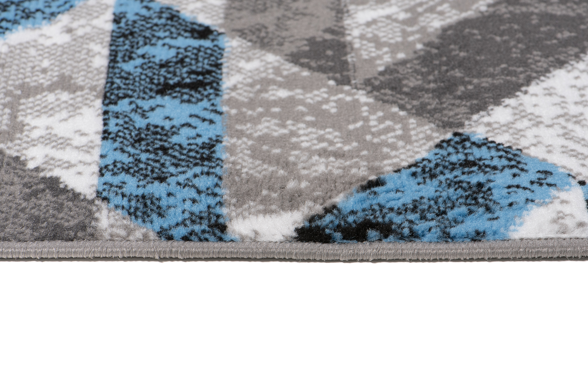 Alfombra Maya Gris Azul Abstracto Zigzag