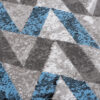 Alfombra Maya Gris Azul Abstracto Zigzag