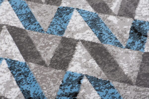 Alfombra Maya Gris Azul Abstracto Zigzag