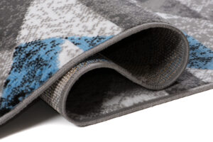 Alfombra Maya Gris Azul Abstracto Zigzag