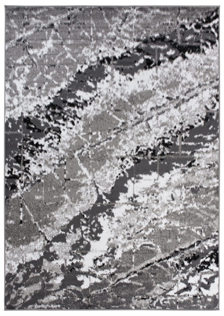 Alfombra Maya Gris Negro Moderno