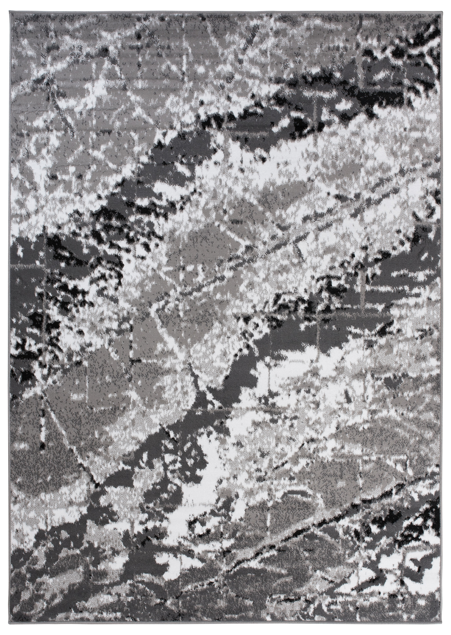 Alfombra Maya Gris Negro Moderno