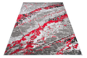 Alfombra Maya Gris Rojo Moderno