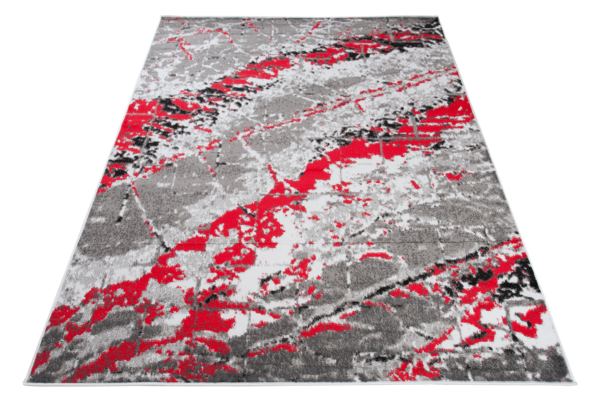 Alfombra Maya Gris Rojo Moderno