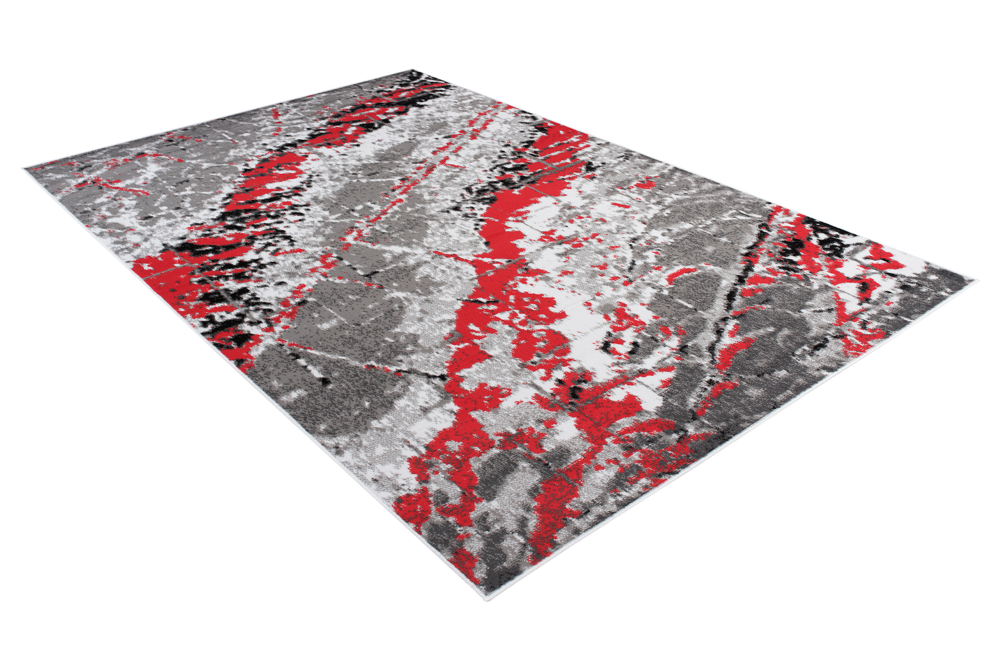 Alfombra Maya Gris Rojo Moderno