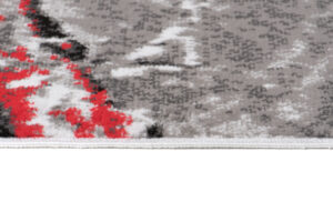 Alfombra Maya Gris Rojo Moderno