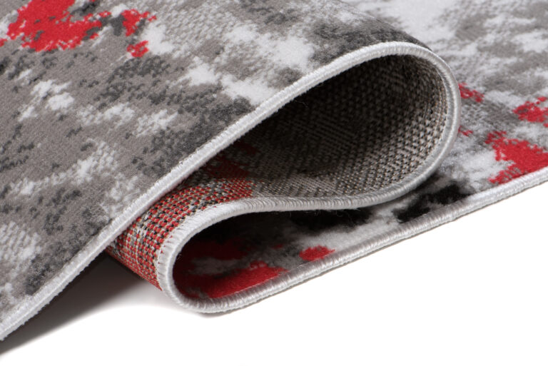 Alfombra Maya Gris Rojo Moderno