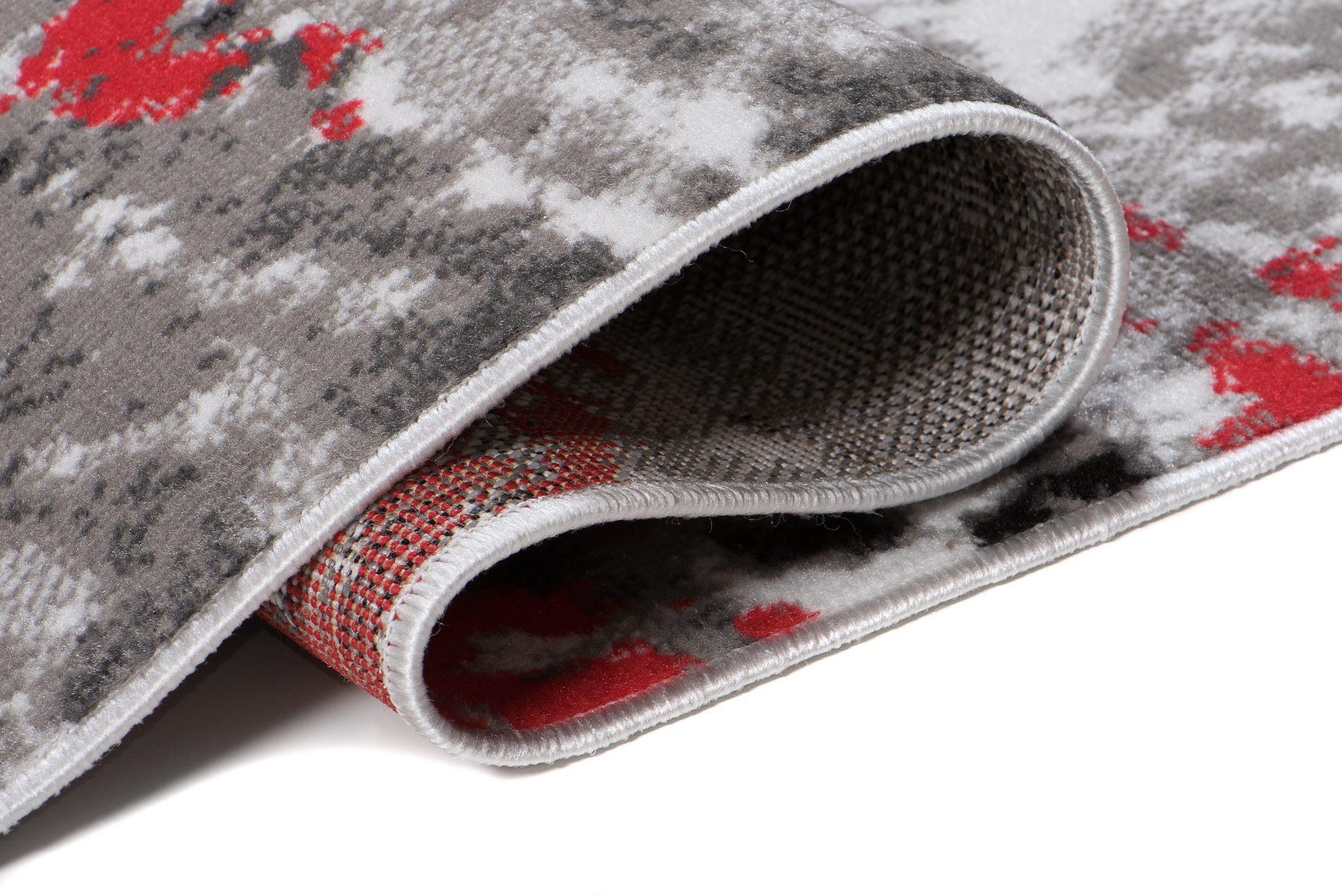 Alfombra Maya Gris Rojo Moderno