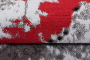 Alfombra Maya Gris Rojo Moderno