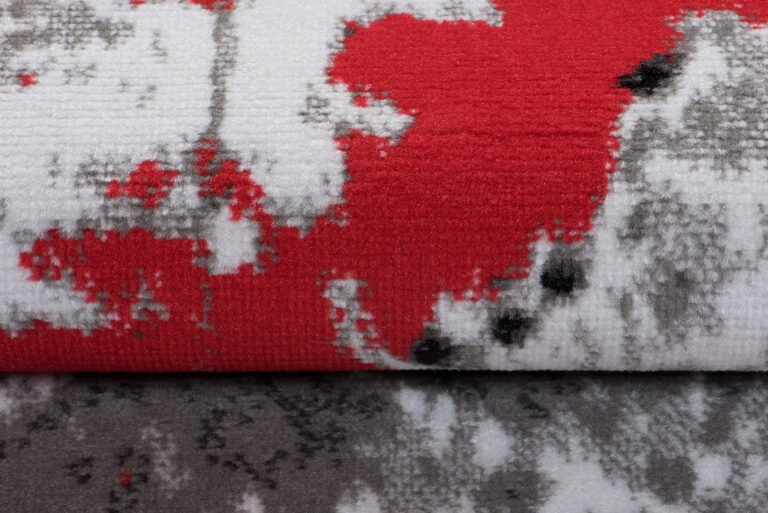 Alfombra Maya Gris Rojo Moderno