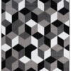 Alfombra Maya Gris Negro Cubos