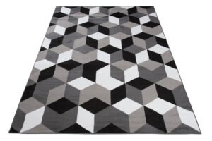 Alfombra Maya Gris Negro Cubos