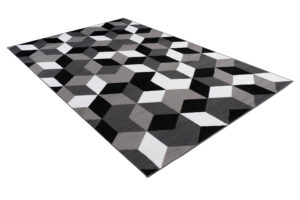 Alfombra Maya Gris Negro Cubos
