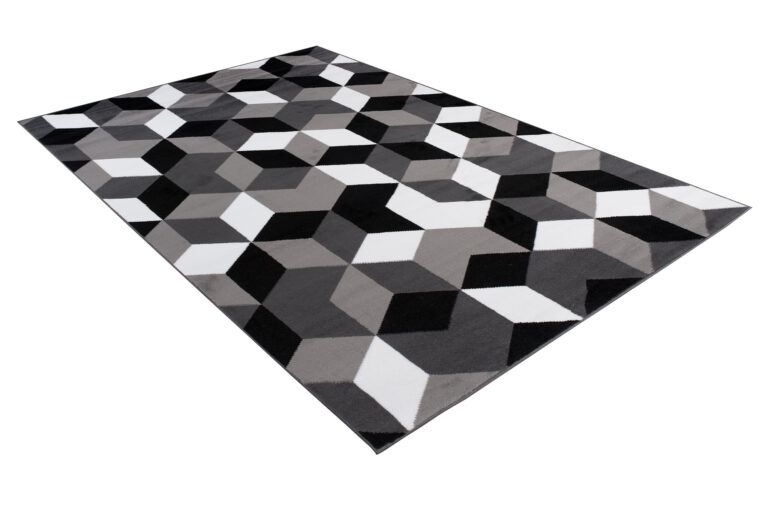 Alfombra Maya Gris Negro Cubos