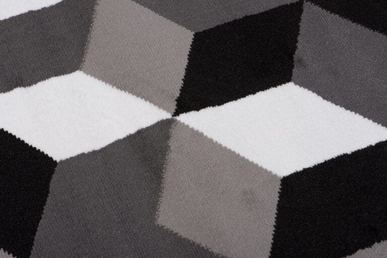 Alfombra Maya Gris Negro Cubos