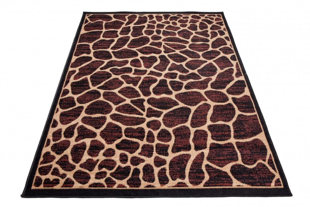 Alfombra Atlas Marrón Beige Estampado Animal Jirafa