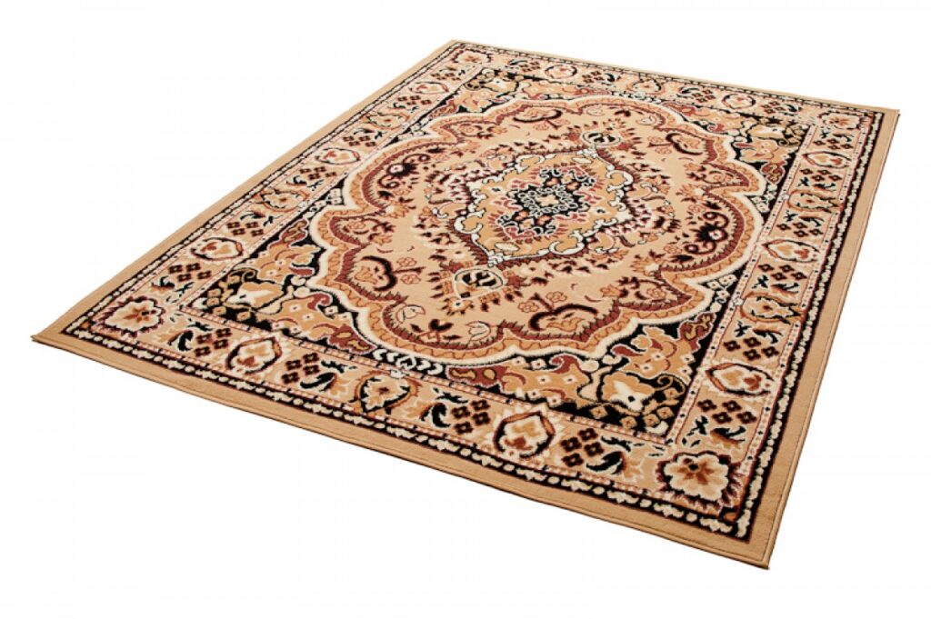 Alfombra Atlas Beige Marrón Tradicional Medallón