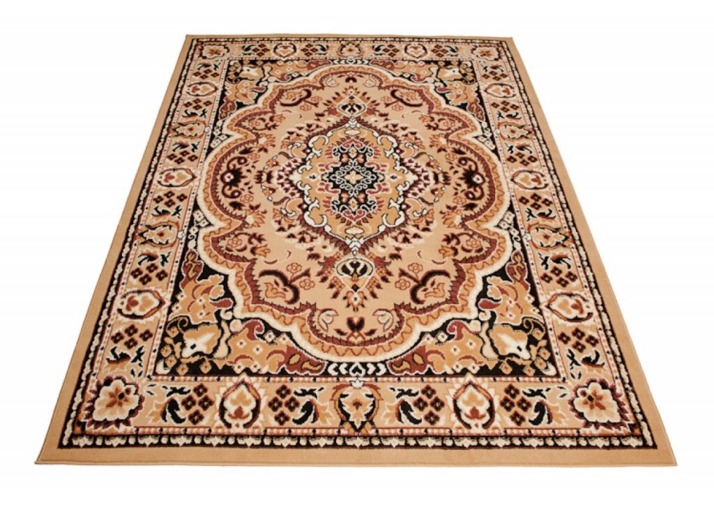 Alfombra Atlas Beige Marrón Tradicional Medallón