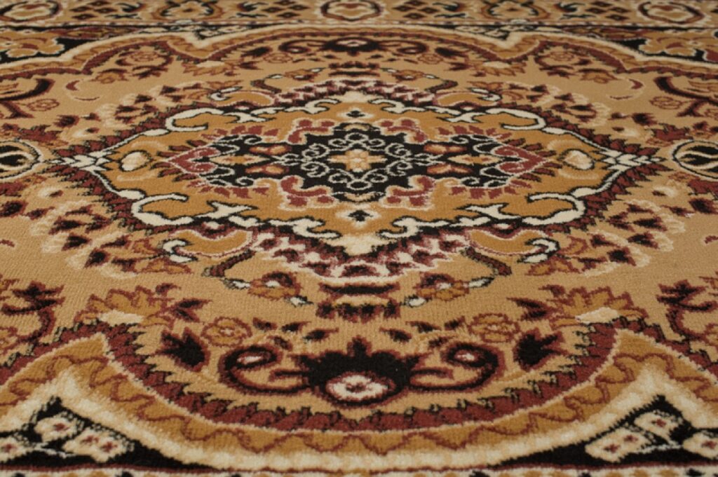 Alfombra Atlas Beige Marrón Tradicional Medallón