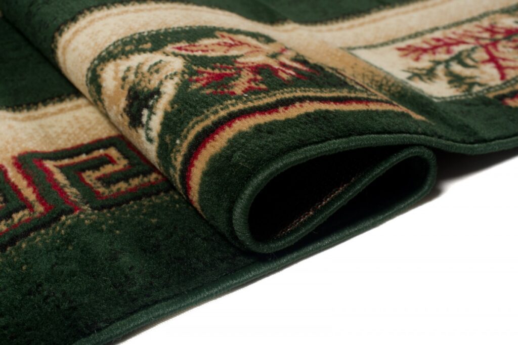 Alfombra Atlas Verde Beige Clásico Borde