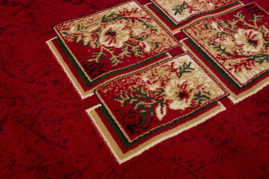 Alfombra Atlas Rojo Beige Clásico Borde