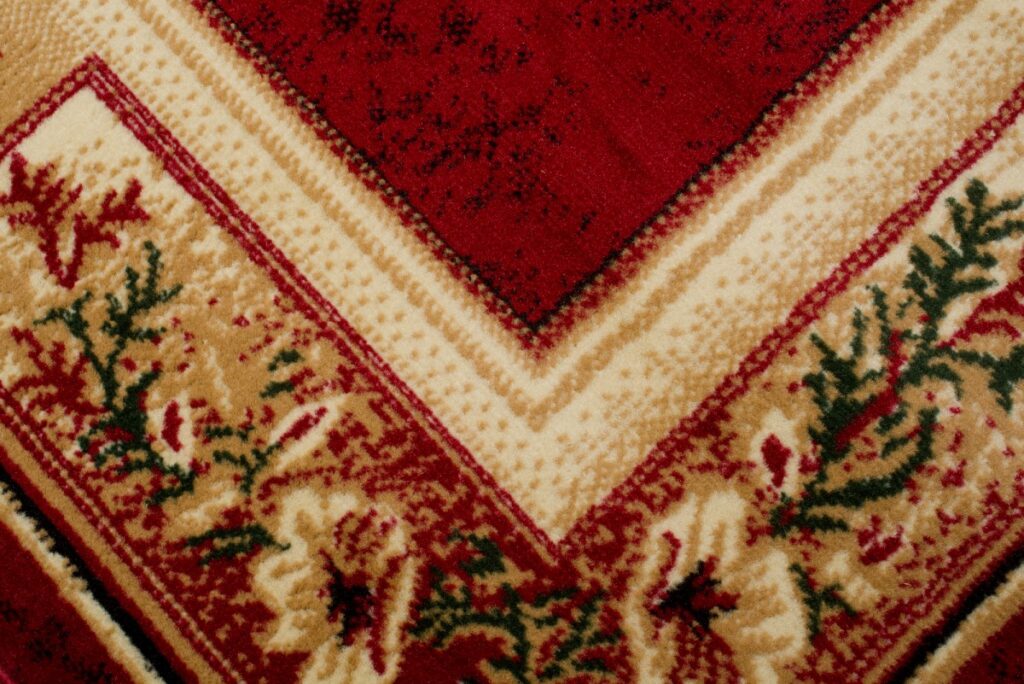 Alfombra Atlas Rojo Beige Clásico Borde