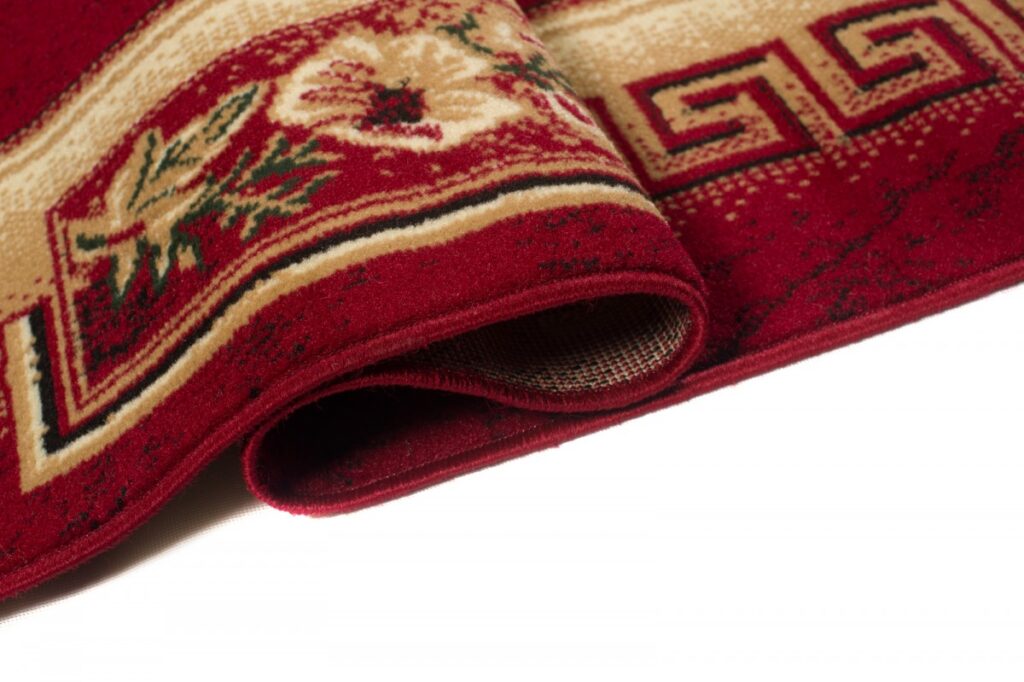Alfombra Atlas Rojo Beige Clásico Borde