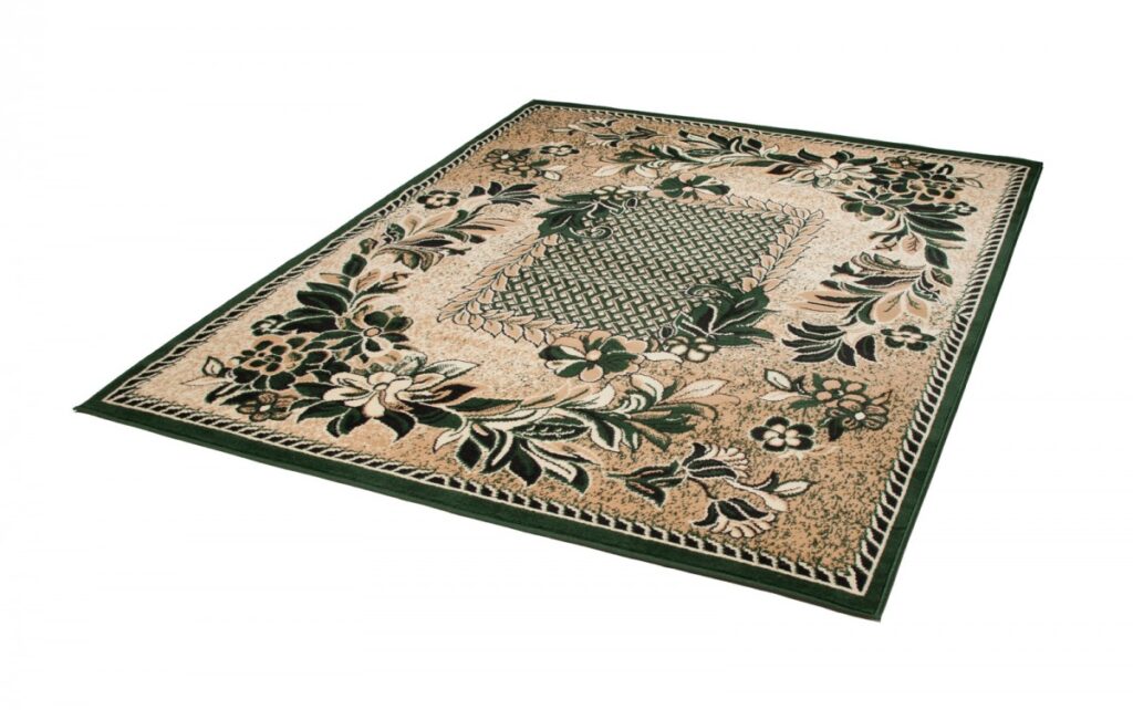 Alfombra Atlas Beige Verde Moderno Floral