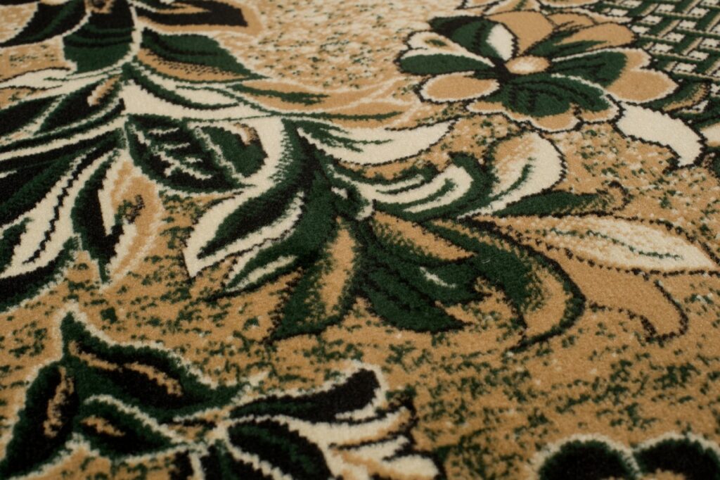 Alfombra Atlas Beige Verde Moderno Floral