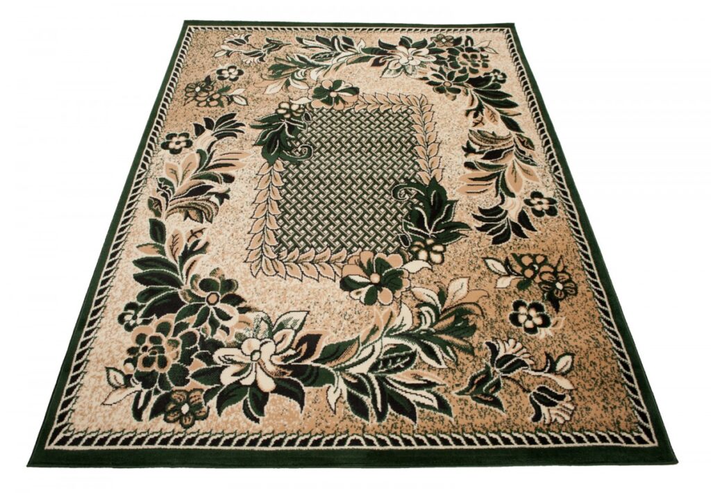 Alfombra Atlas Beige Verde Moderno Floral