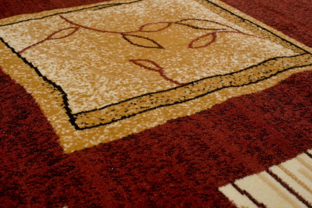 Alfombra Atlas Marrón Beige Geométrico Hojas