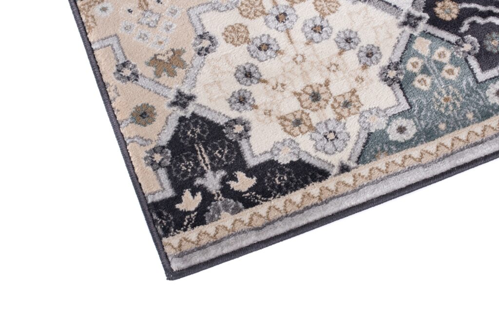 Alfombra Colorado Gris Crema Mosaico Vintage