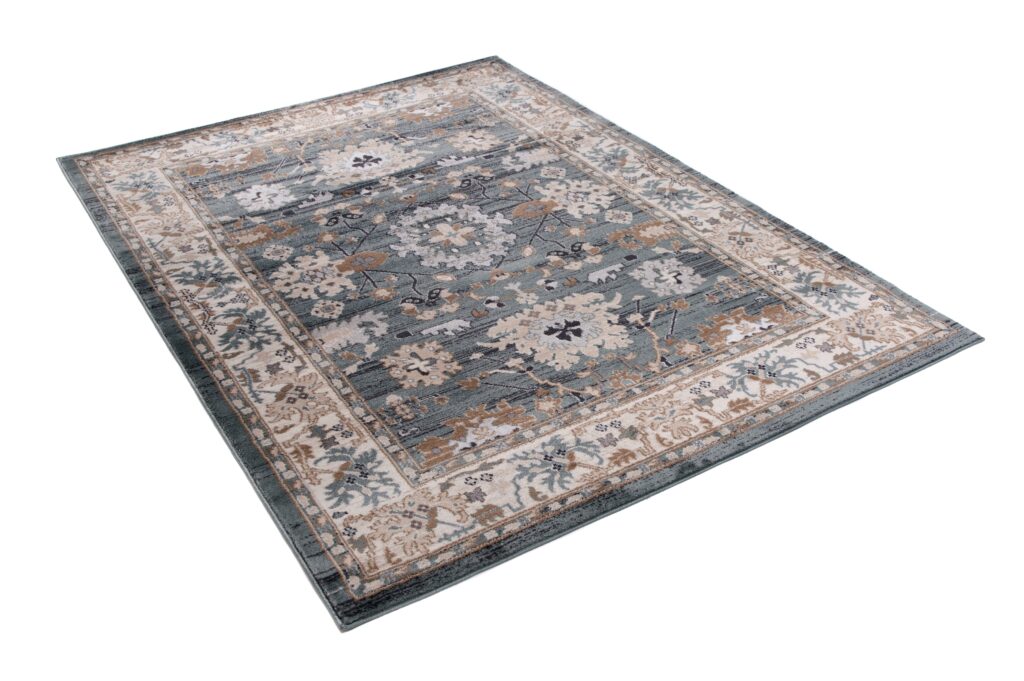 Alfombra Colorado Clásico Azul Beige Borde