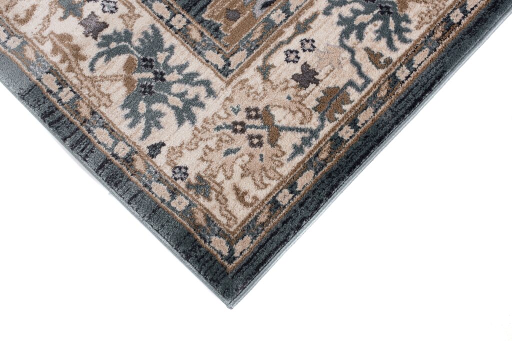 Alfombra Colorado Clásico Azul Beige Borde