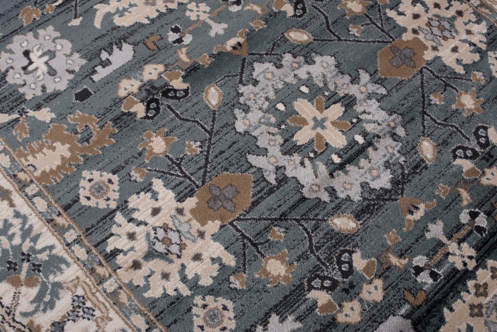 Alfombra Colorado Clásico Azul Beige Borde