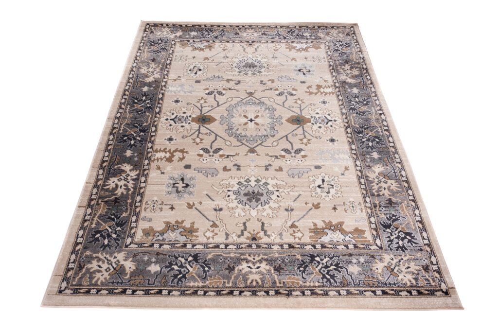 Alfombra Colorado Clásico Beige Gris Borde