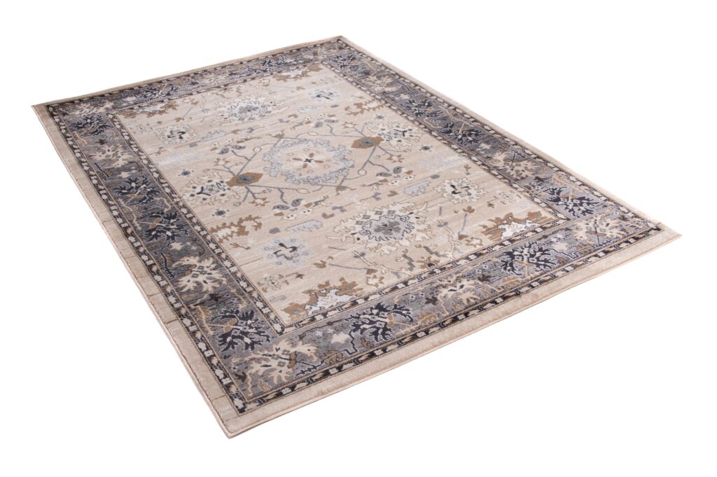 Alfombra Colorado Clásico Beige Gris Borde
